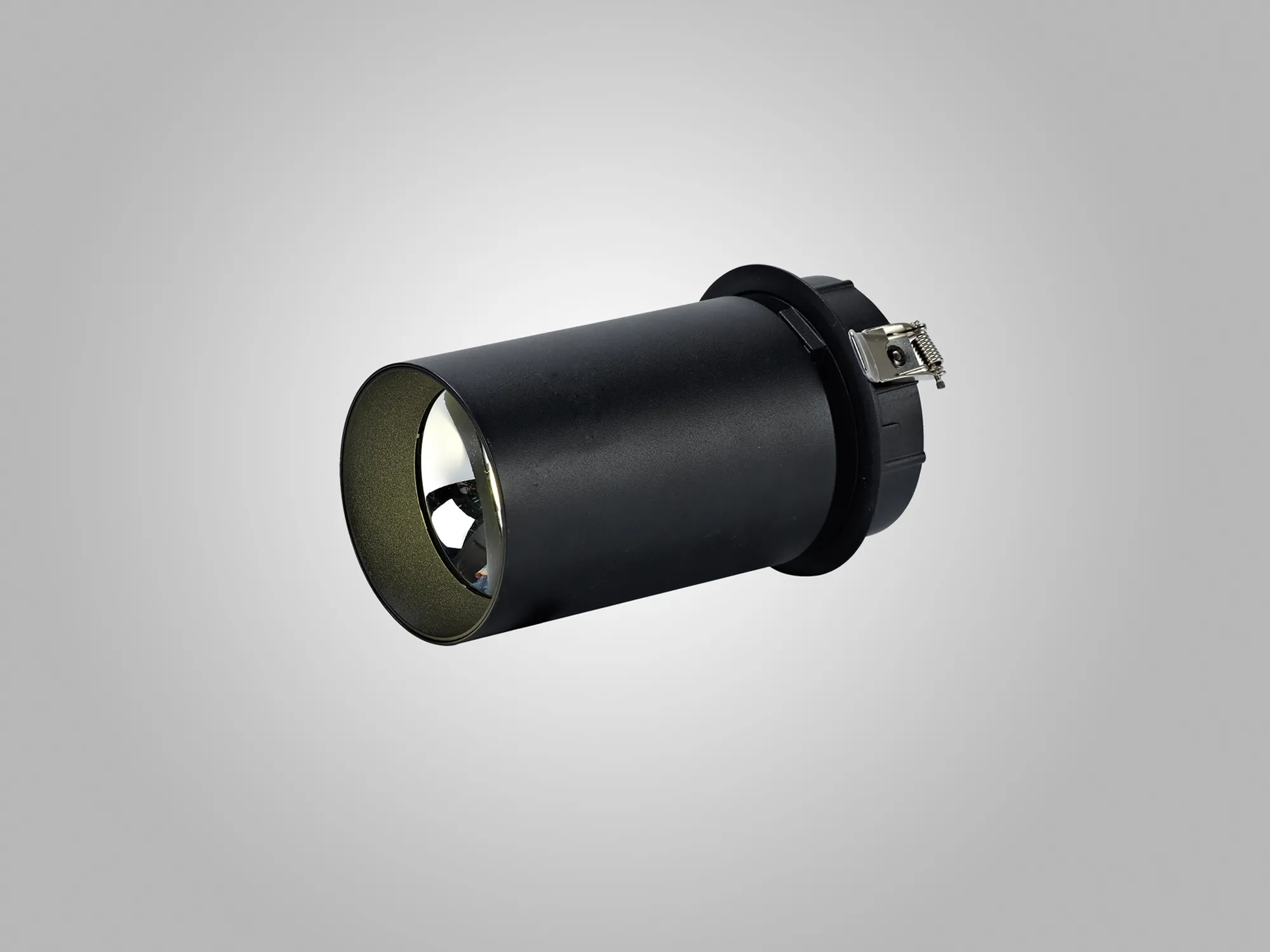 Eos A 20, Powered by EOS 20W 2700K 1480lm 10° Engine, Black & Black Adjustable Recessed Spotlight, IP20, 5yrs Warranty. DL350258  Dlux Eos A 20